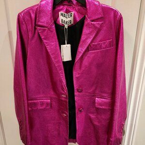 Walter Baker Metallic Fushia Leather Jacket